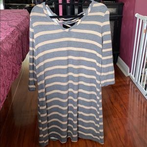 Grey and tank sweater dress cross cross back